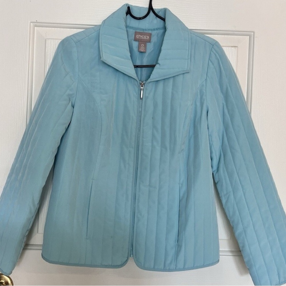 Chico's Light Blue Puffer Jacket